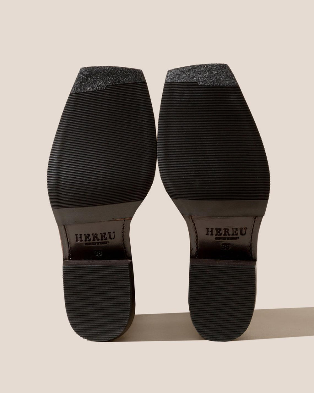 Hereu Boots | CALOBRA - Heeled Square-Toe Braided Detail Knee-High Boot - Women