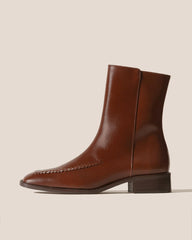 Hereu Boots | METLA POLISHED - Almond Toe Mid Calf Boot - Women