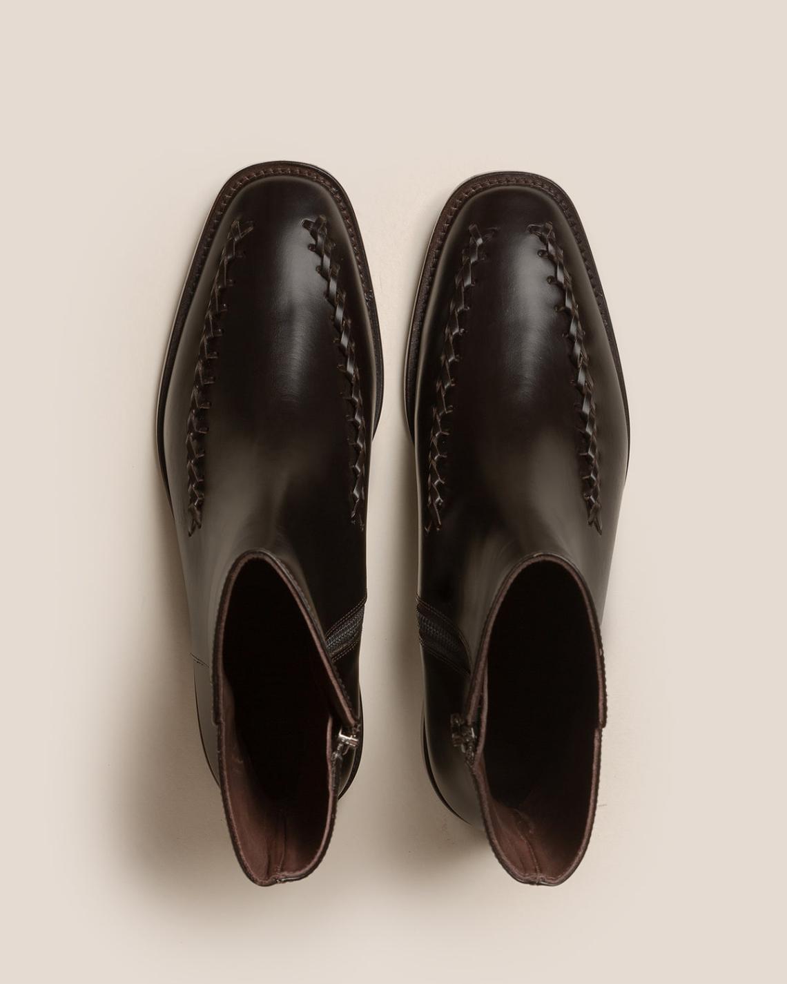 Hereu Boots | METLA POLISHED - Almond Toe Mid Calf Boot - Women