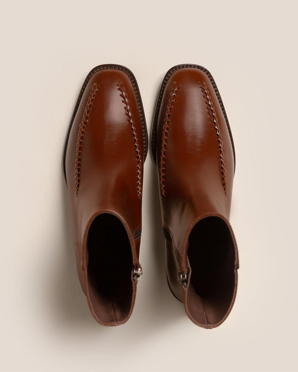 Hereu Boots | METLA POLISHED - Almond Toe Mid Calf Boot - Women