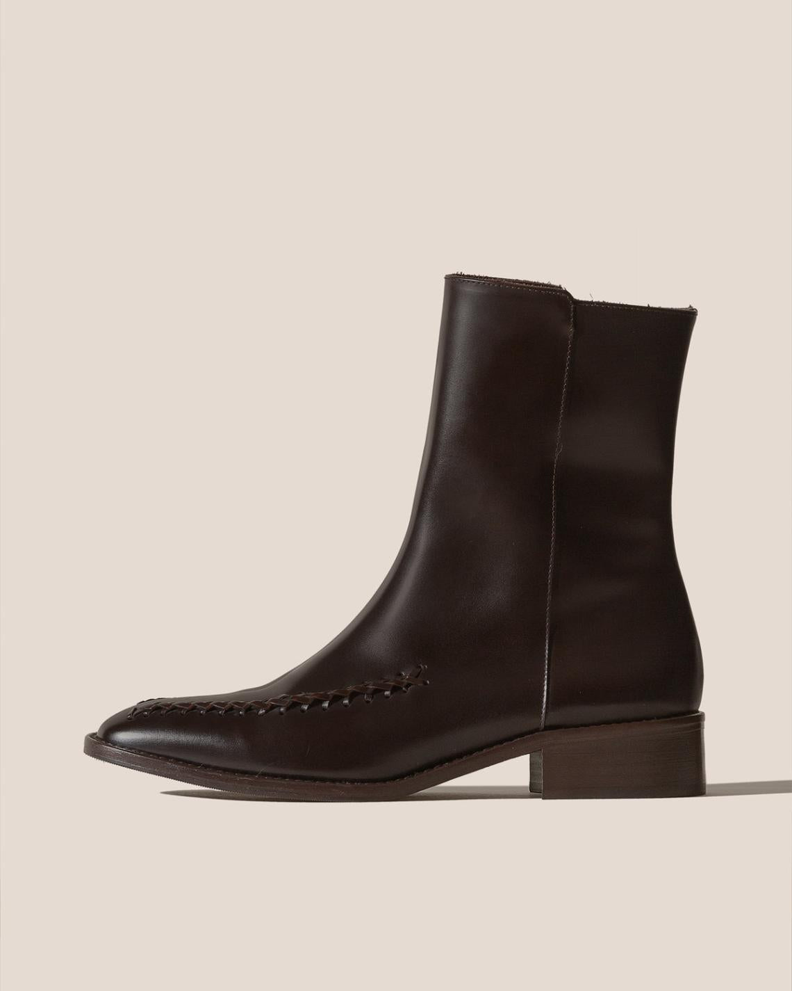 Hereu Boots | METLA POLISHED - Almond Toe Mid Calf Boot - Women