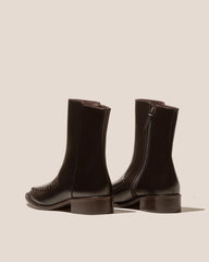 Hereu Boots | METLA POLISHED - Almond Toe Mid Calf Boot - Women