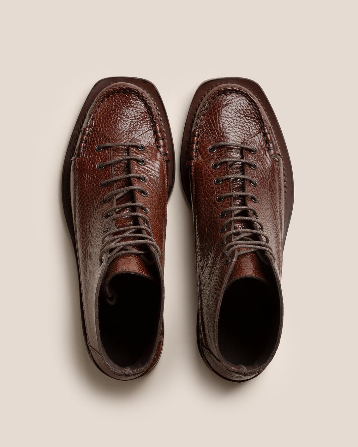 Hereu Boots | PRIEGO SQUARED BOOT GRAINY - Lace Up Loafer - Women