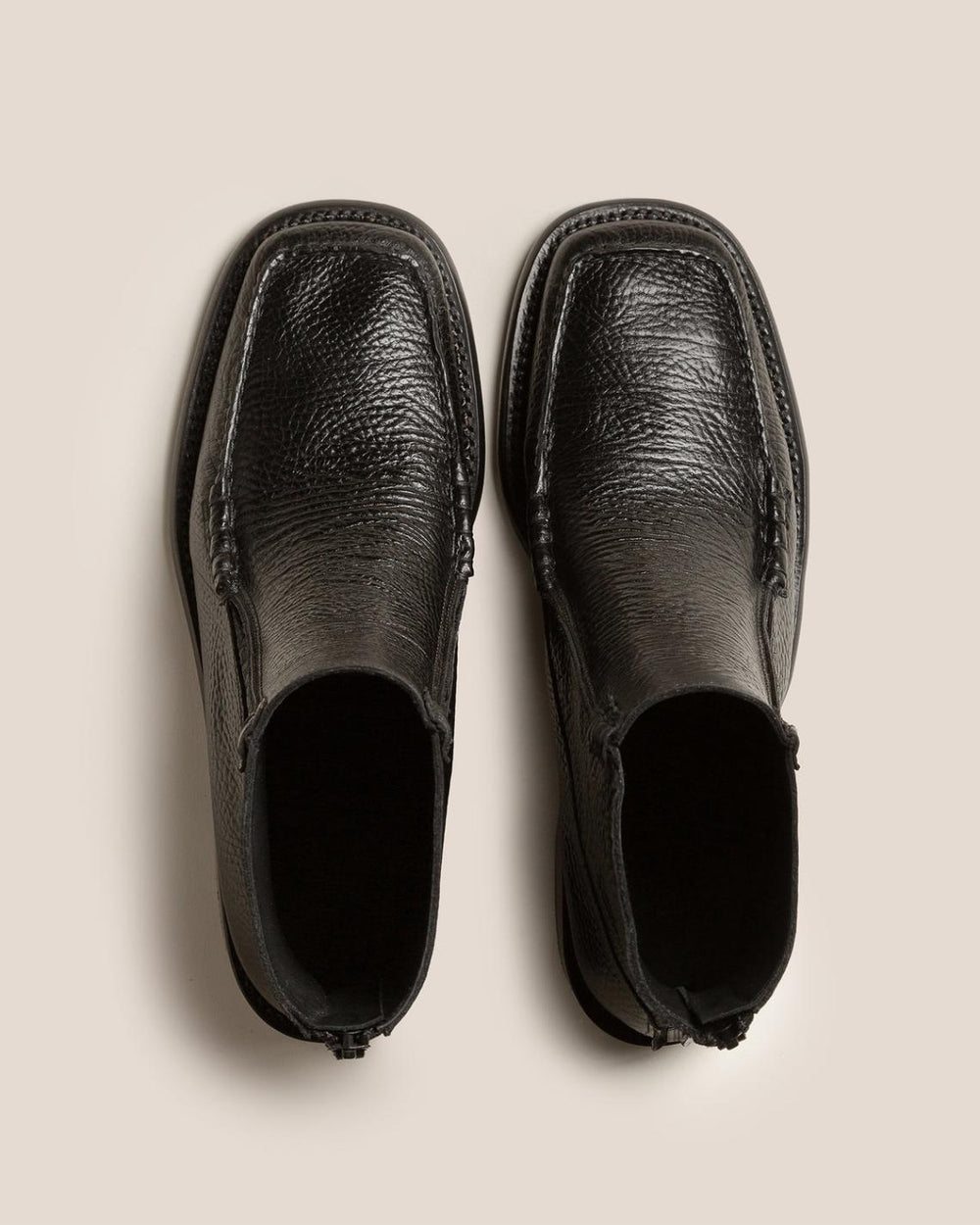 Hereu Boots | QUADRA GRAINY - Square Toe Back Zip Boot - Women