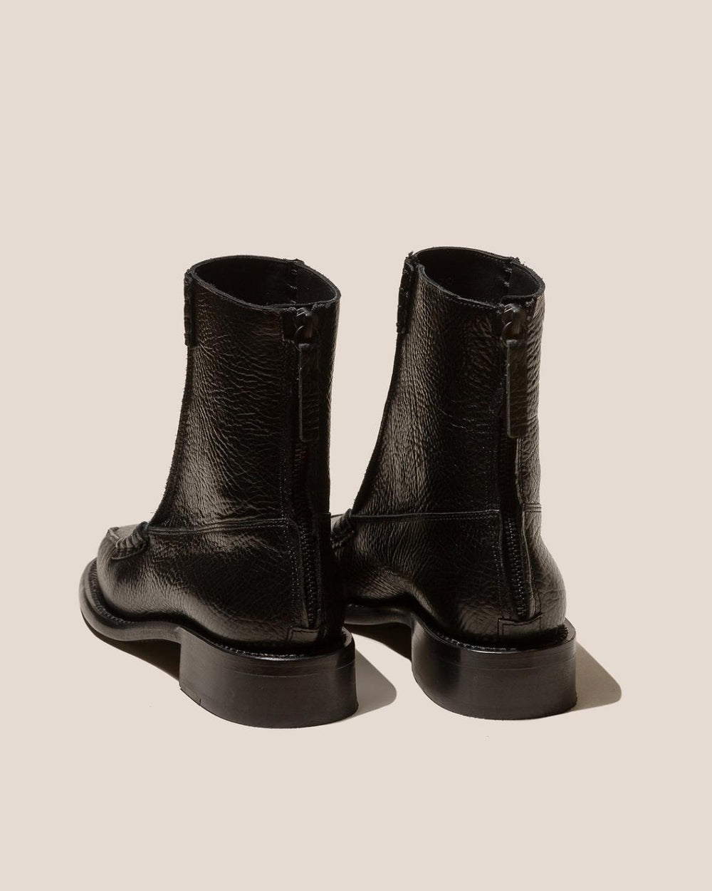 Hereu Boots | QUADRA GRAINY - Square Toe Back Zip Boot - Women
