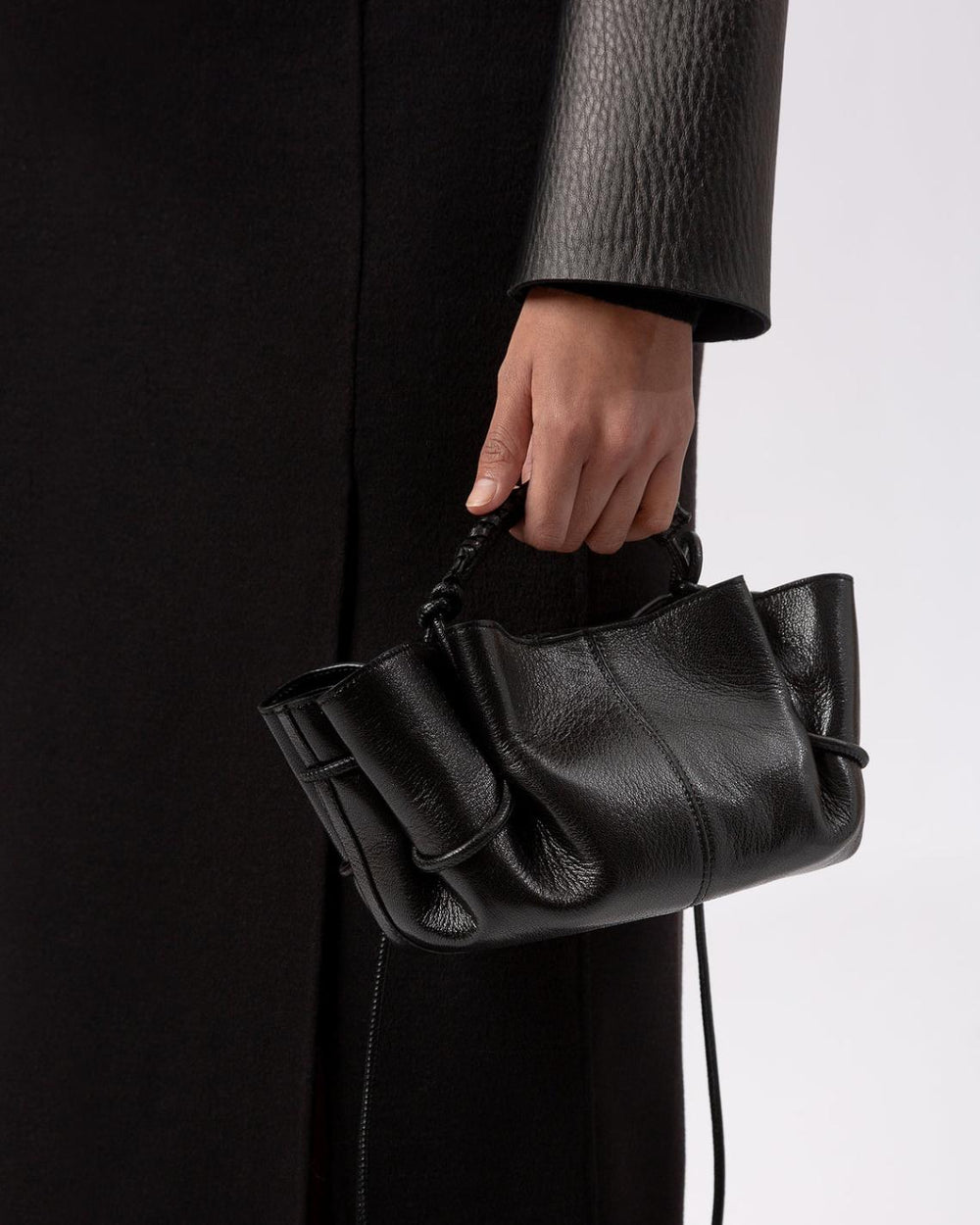 Hereu Crossbody Bags | ARTA MINI CRINKLED GLOSSY - Pleated Crossbody Bag - Women