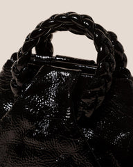 Hereu Crossbody Bags | BOMBON CRINKLED GLOSSY - Small Plaited-handle Leather Crossbody Bag - Women