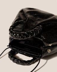 Hereu Crossbody Bags | BOMBON CRINKLED GLOSSY - Small Plaited-handle Leather Crossbody Bag - Women