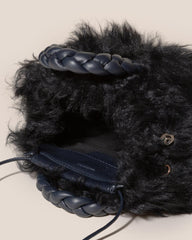 Hereu Crossbody Bags | BOMBON LONG HAIR SHEARLING - Small Plaited-handle Crossbody Bag - Women