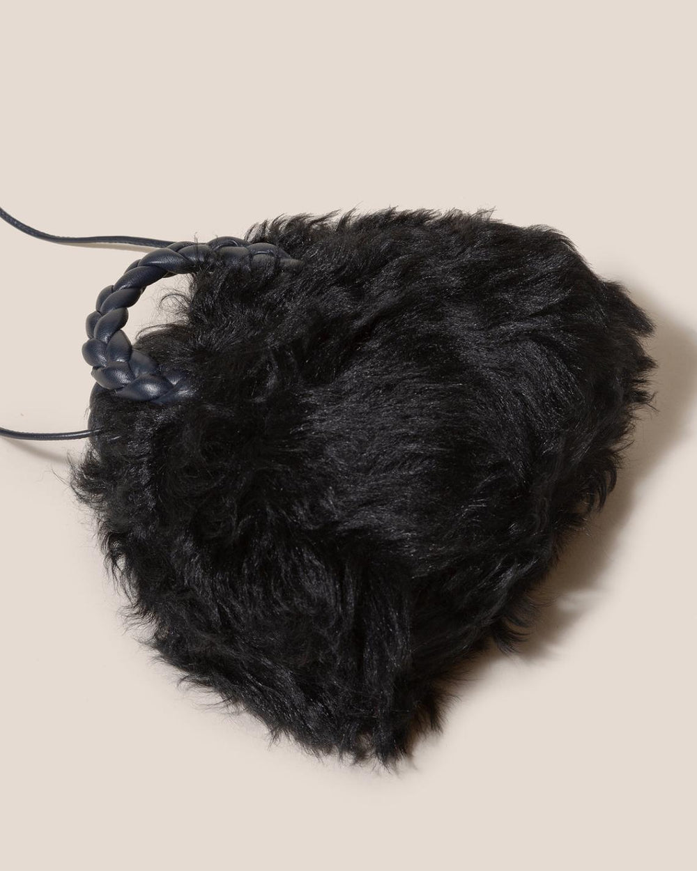 Hereu Crossbody Bags | BOMBON LONG HAIR SHEARLING - Small Plaited-handle Crossbody Bag - Women