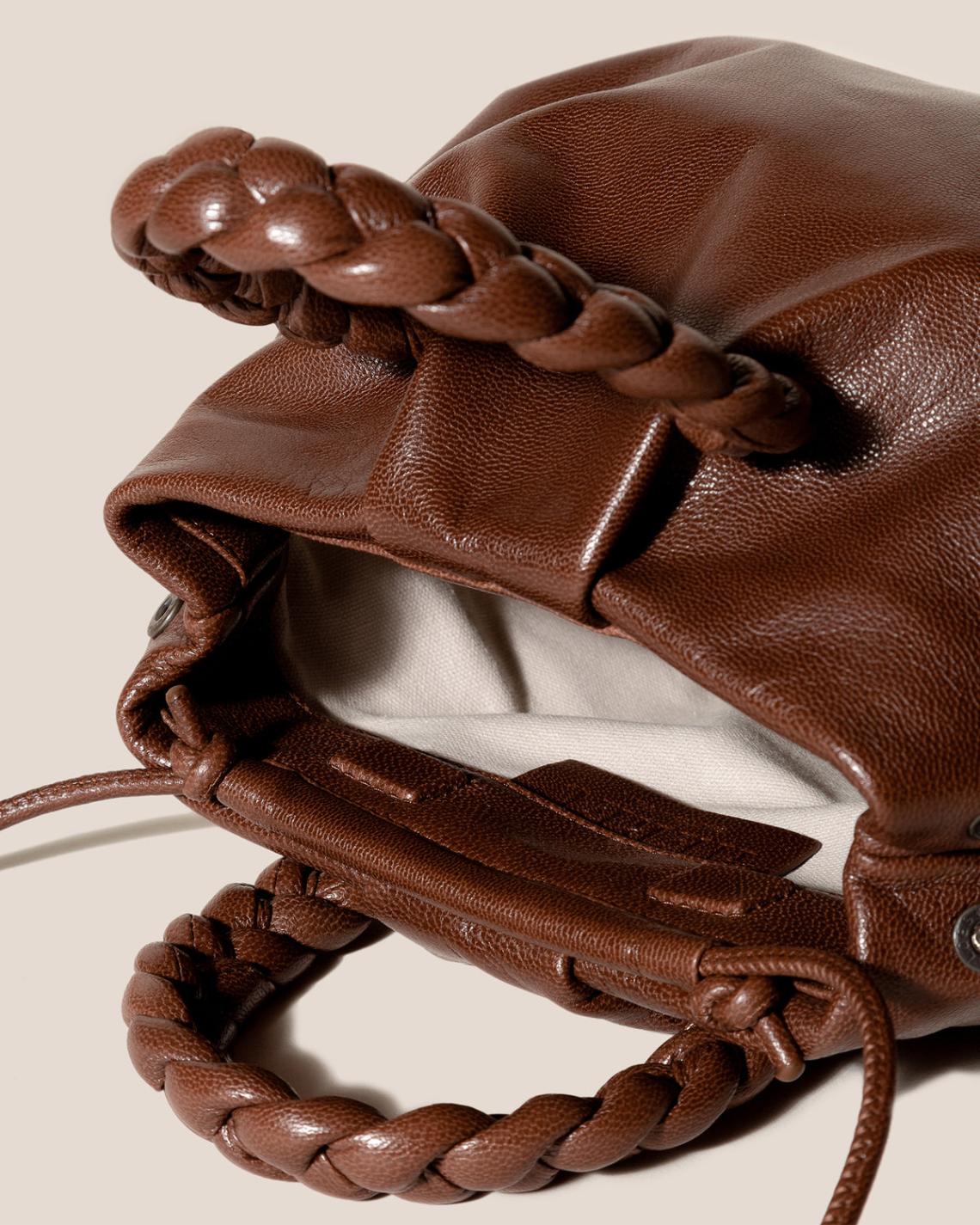 Hereu Crossbody Bags | BOMBON M SUPPLE SHINY - Plaited-handle Leather Crossbody Bag - Women