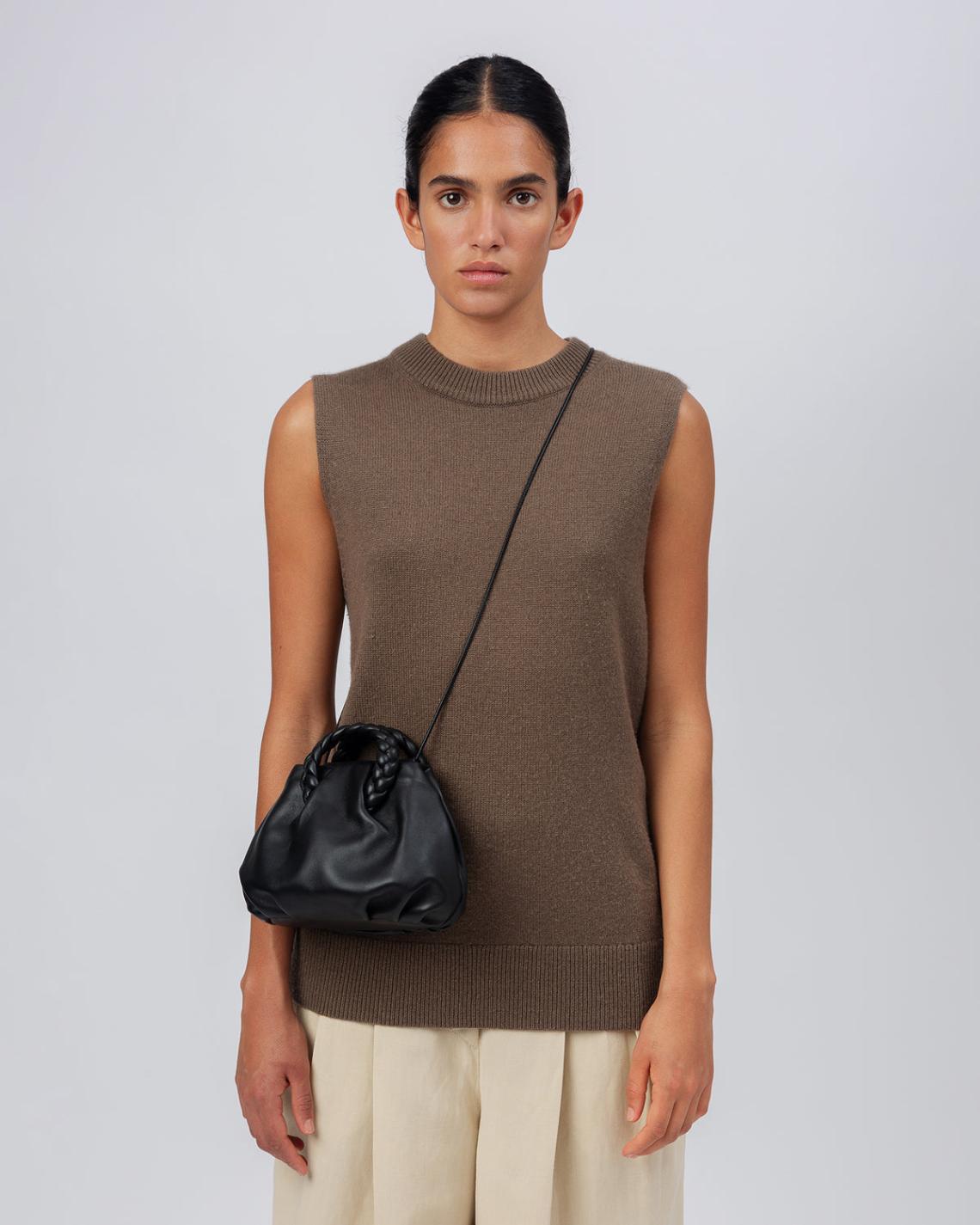 Hereu Crossbody Bags | BOMBON - Small Plaited-handle Leather Crossbody Bag - Women