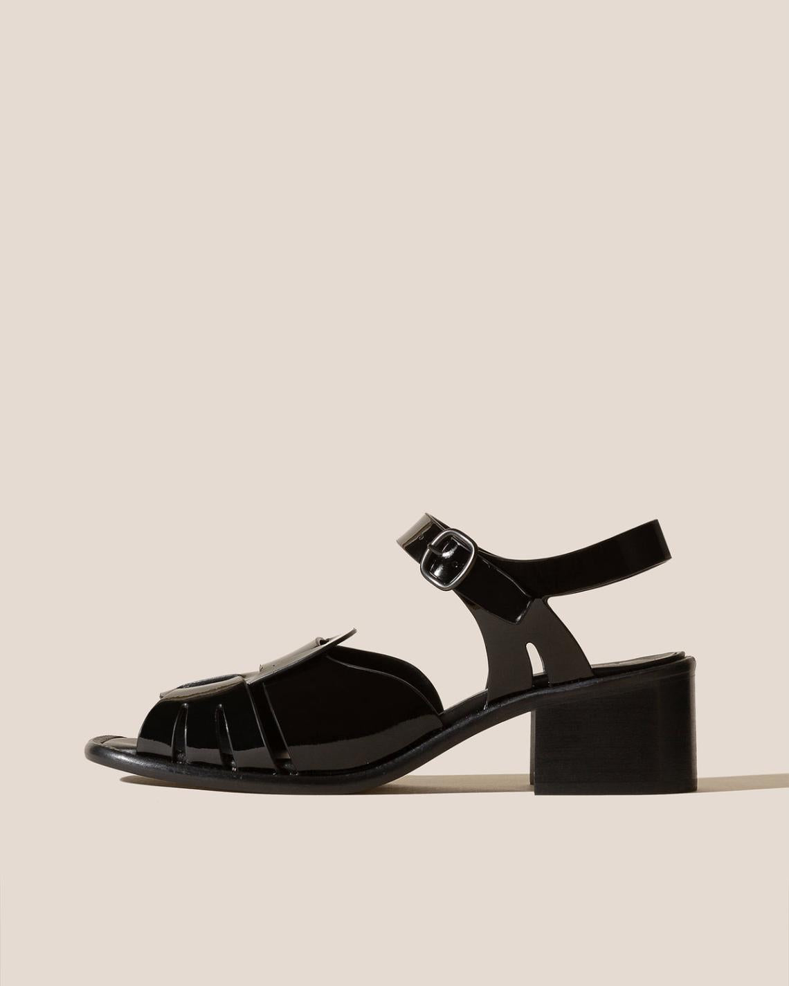 Hereu Heels | ANCORA SQUARED HEELED GLOSSY - Open-Toe Fisherman Sandal - Women