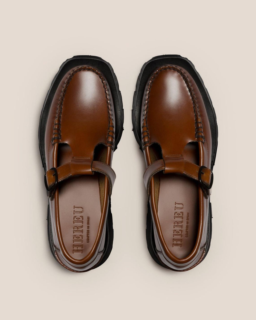 Hereu Loafers | ALBER SPORT - Tread Sole T-Bar Loafer - Men