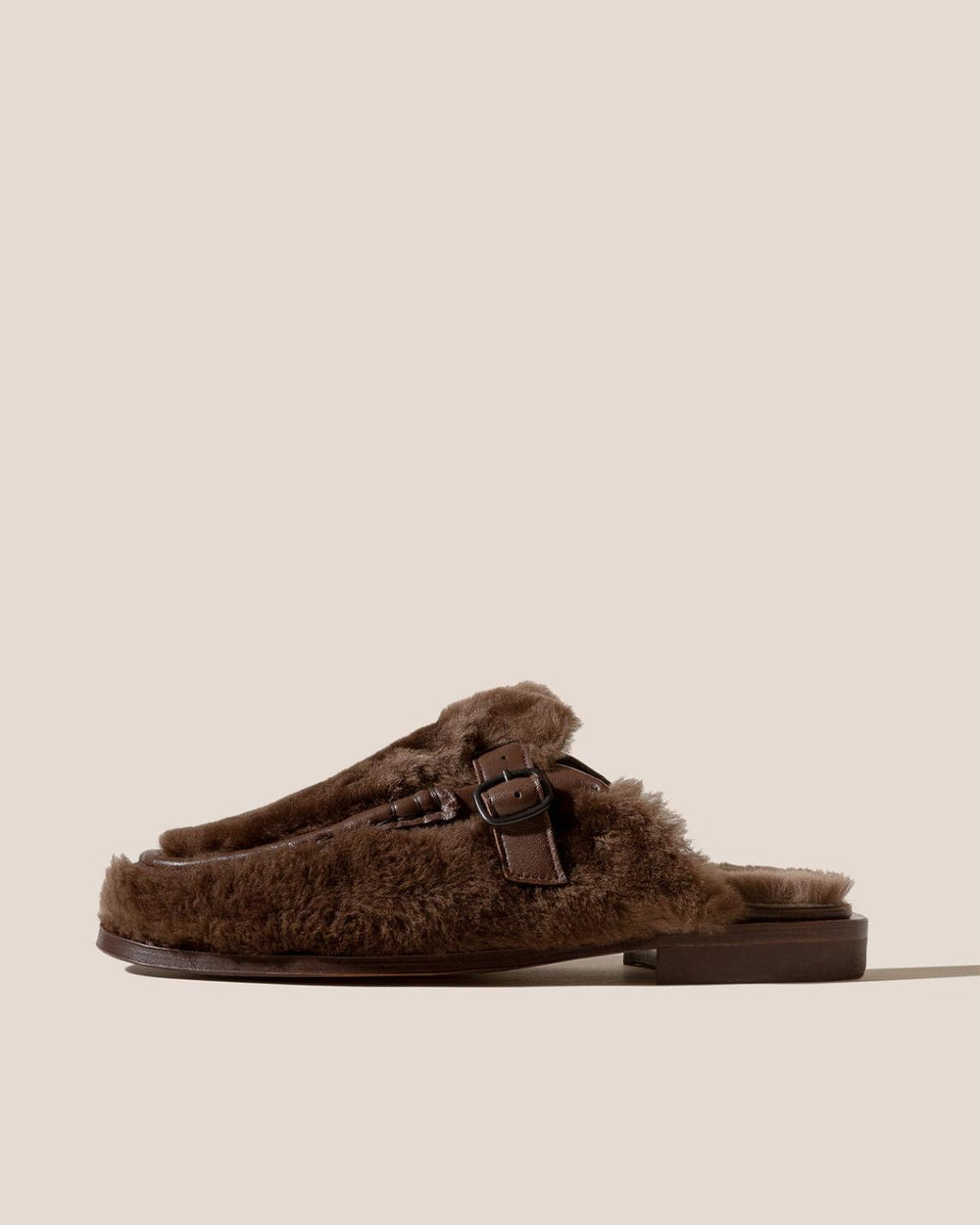 Hereu Loafers | BARRACA SHEARLING - Buckle-strap Mule Loafer - Women