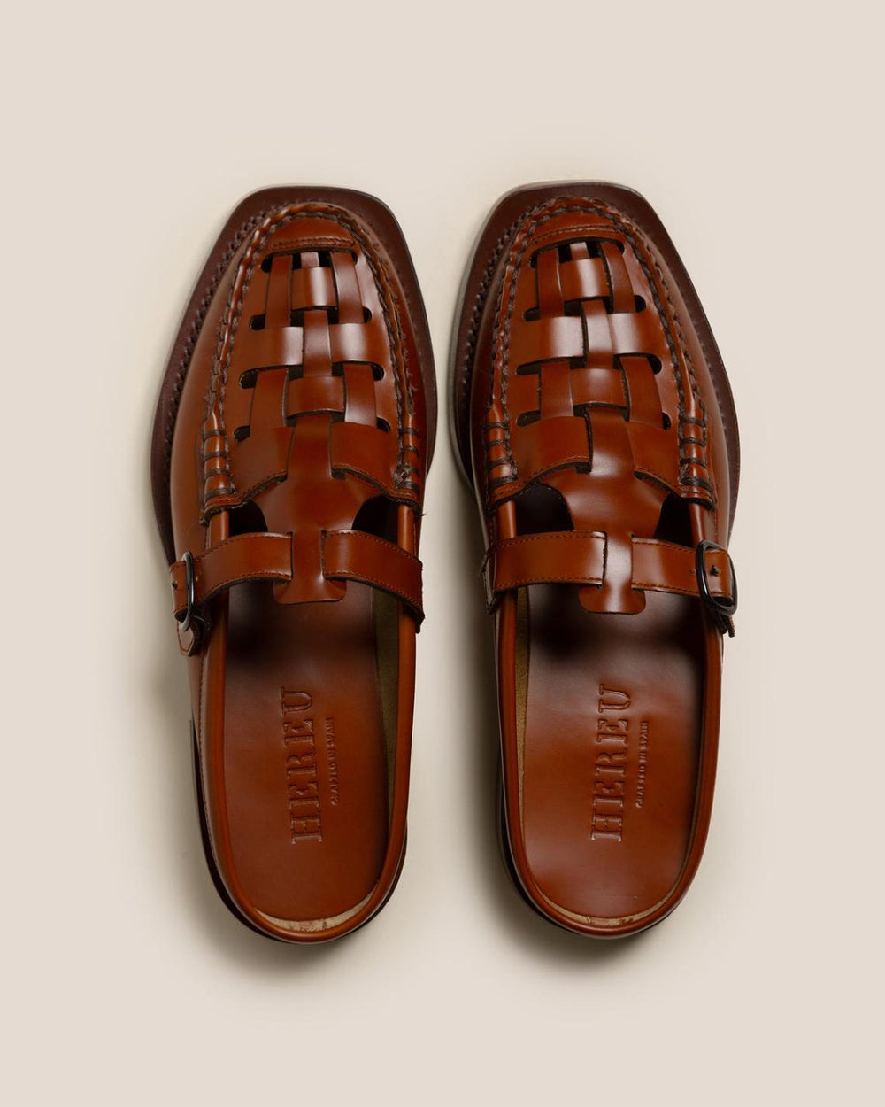 Hereu Loafers | BONELL - Woven T-bar Mule Loafer - Men