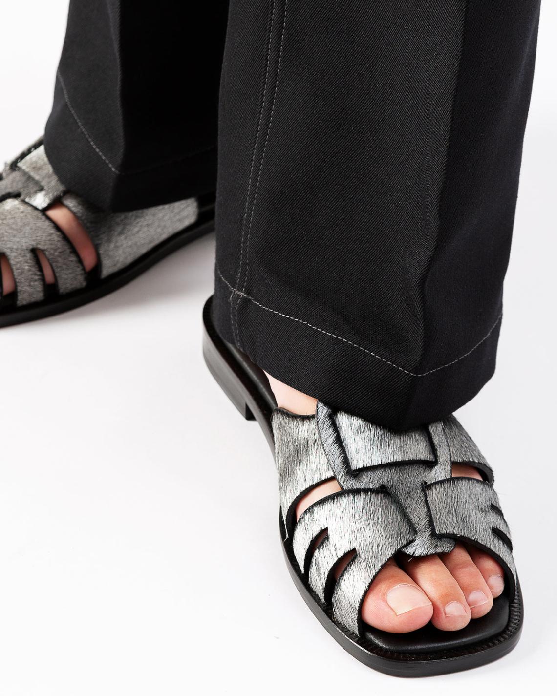 Hereu Sandals | ANCORA SQUARED SLIDE SHORT CALF HAIR - Fisherman Slide - Women