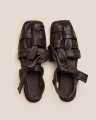 Hereu Sandals | BENA - Interwoven Knotted T-bar Sandal - Women