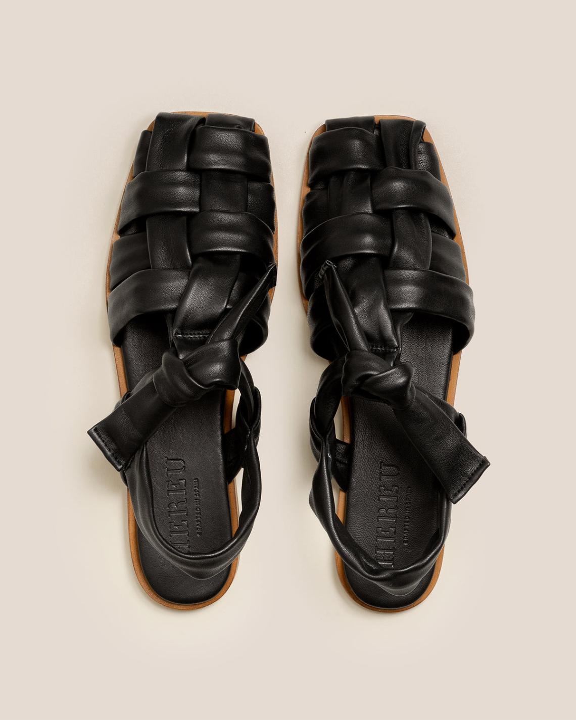 Hereu Sandals | BENA - Interwoven Knotted T-bar Sandal - Women