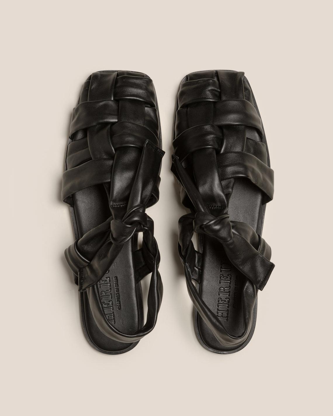 Hereu Sandals | BENA - Interwoven Knotted T-bar Sandal - Women