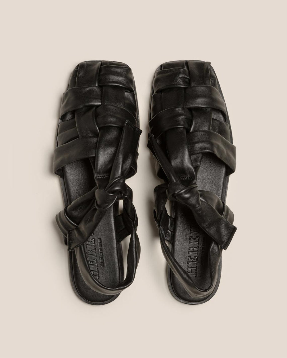 Hereu Sandals | BENA - Interwoven Knotted T-bar Sandal - Women