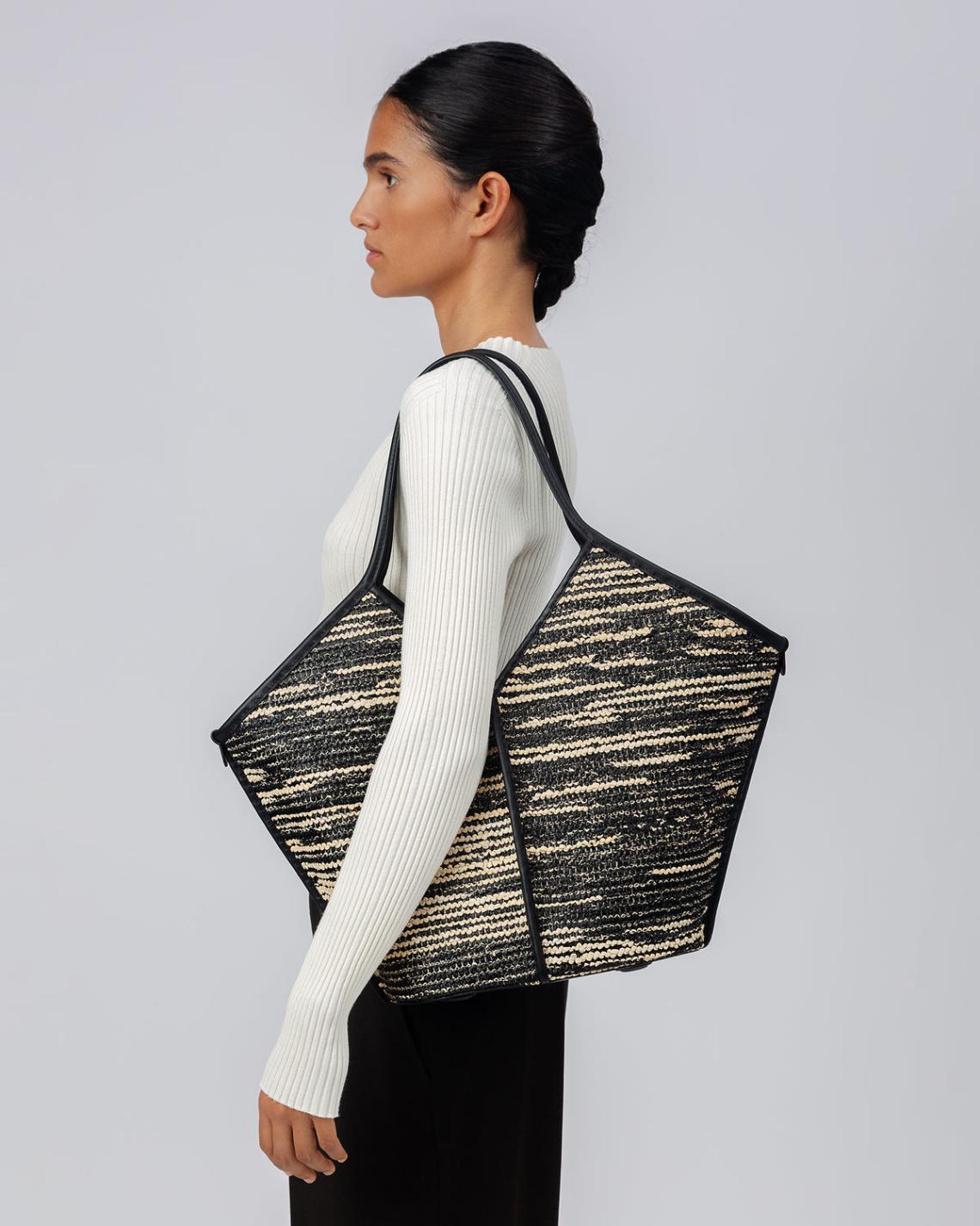 Hereu Shoulder Bags | CALELLA RAFFIA BICOLOUR - Leather-trimmed Tote Bag - Women/Men