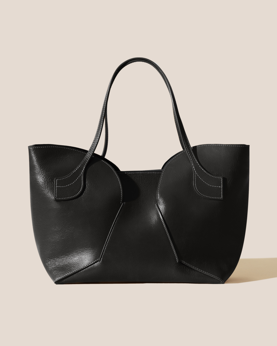 Hereu Shoulder Bags | SEPAL L GRAINY - Large Tulip Shape Zipped Tote Bag - Women