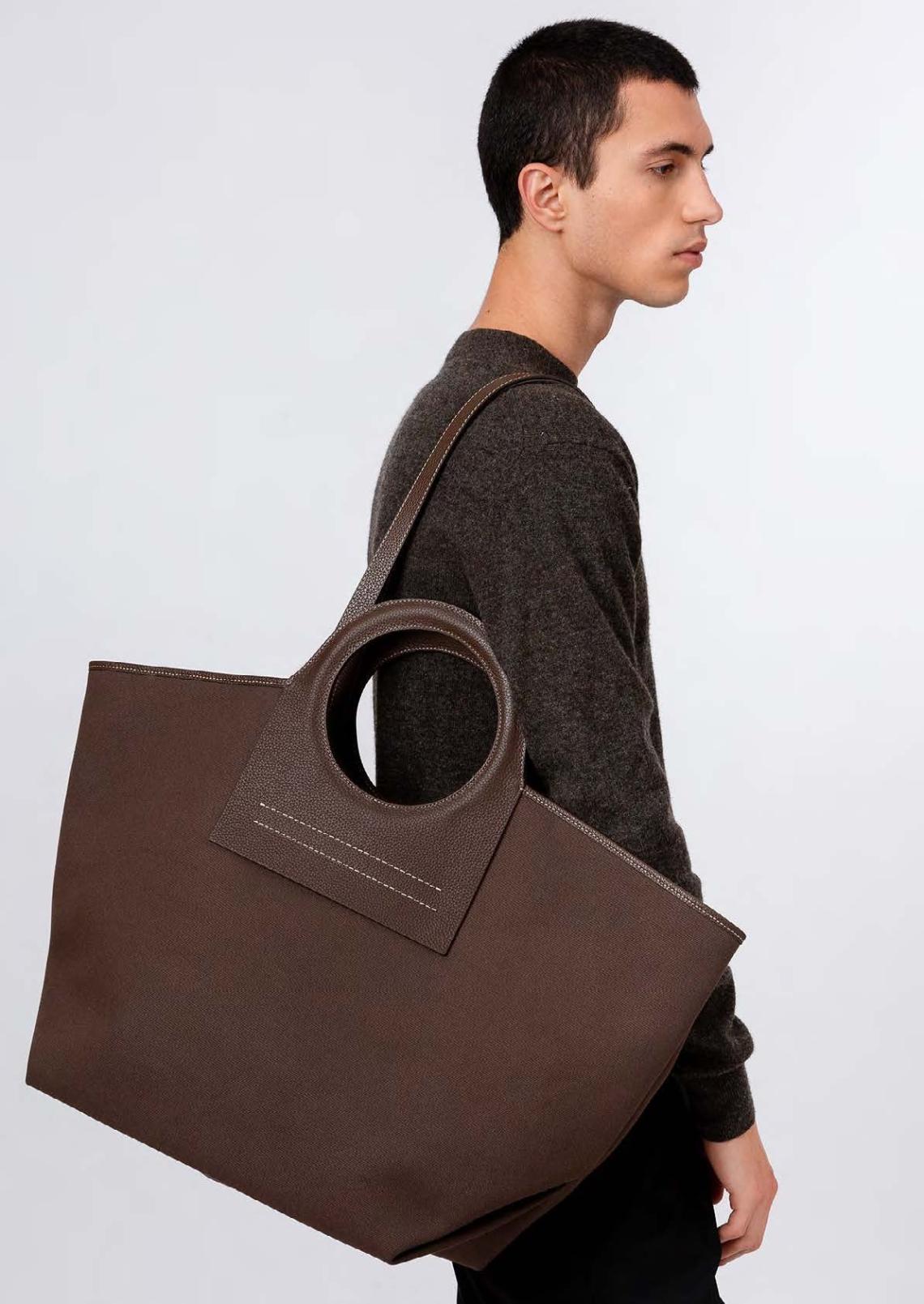 Hereu Tote Bags | CALA L - Leather-trimmed Canvas Tote Bag - Women/Men