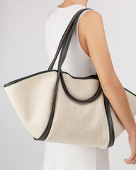 Hereu Tote Bags | CUBER - Leather-Trimmed Canvas Basket - Women/Men