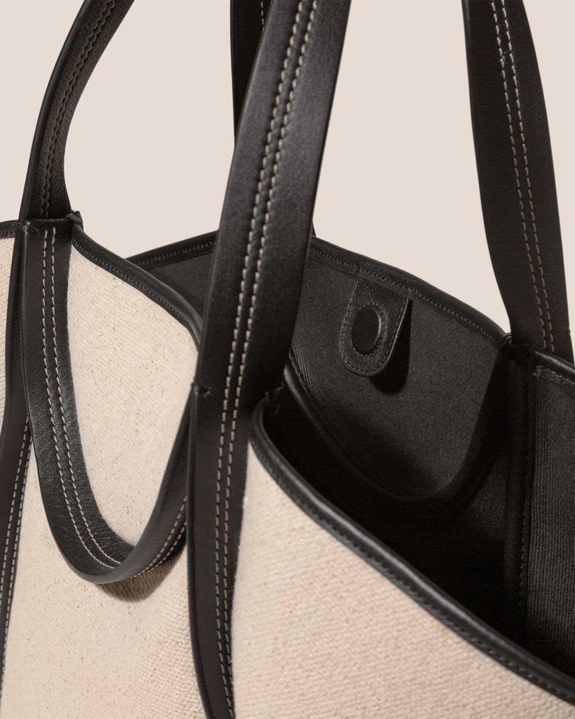 Hereu Tote Bags | CUBER - Leather-Trimmed Canvas Basket - Women/Men