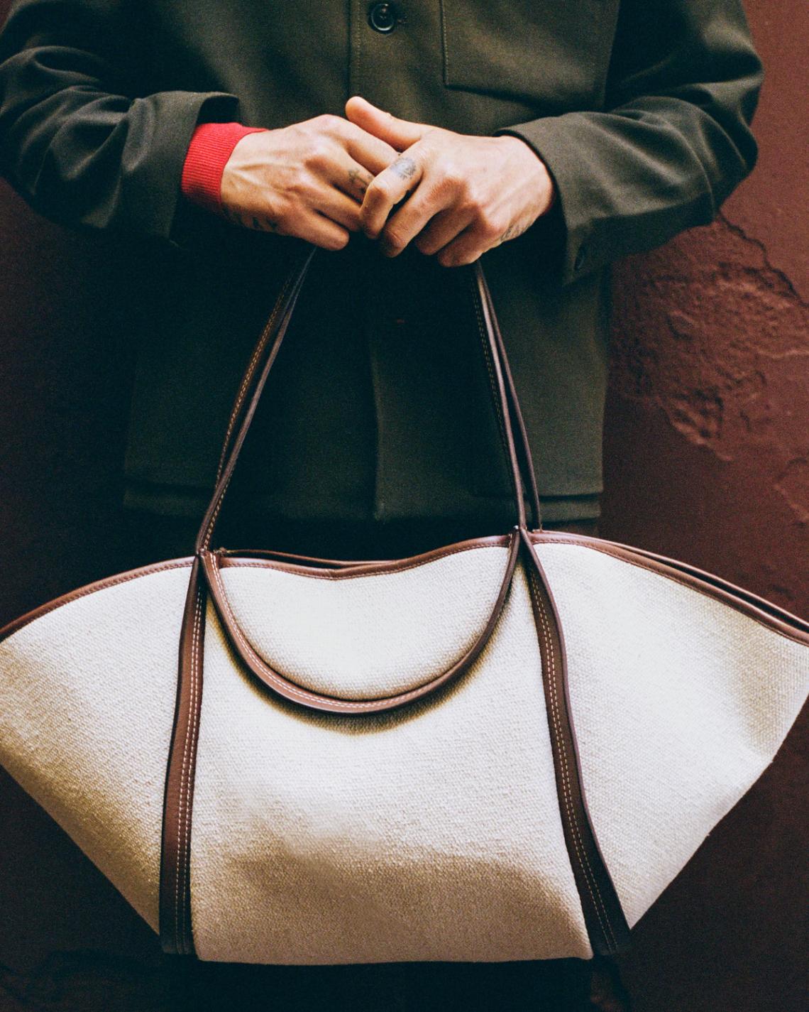 Hereu Tote Bags | CUBER - Leather-Trimmed Canvas Basket - Women/Men