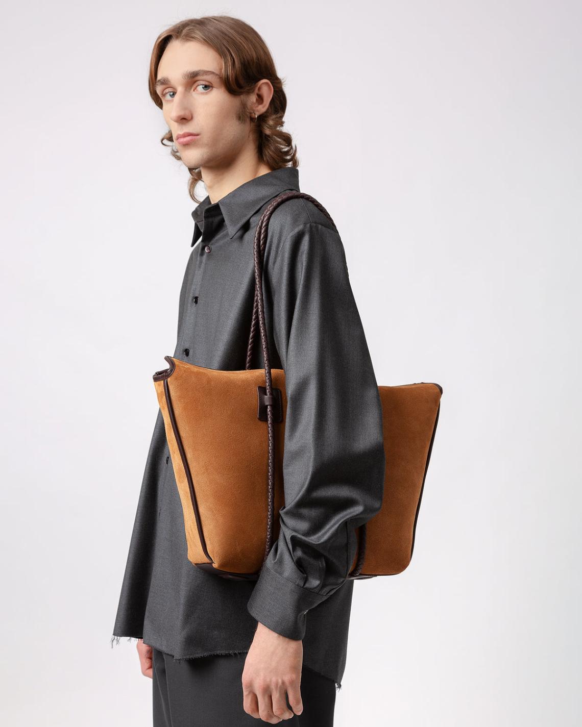Hereu Tote Bags | FORNA TOTE SUEDE - Leather Framed Shoulder Bag - Women/Men